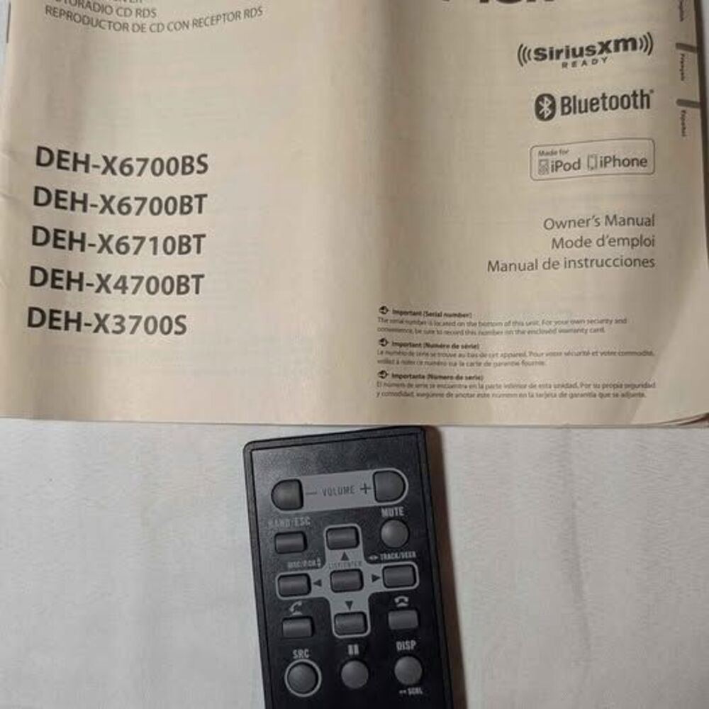 Pioneer Remote Control OXE 1044 & Owner's Manual